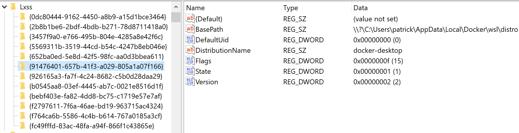 WSL-Related Registry: A Small Dive | Patrick Wu's Space